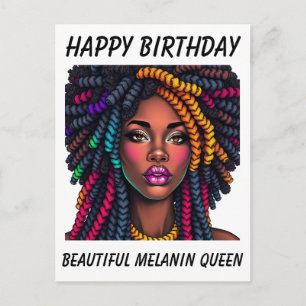 Happy Birthday black melanin woman birthday card