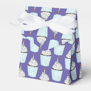 Happy Birthday Blue Cupcake Sprinkles Frosting Favor Box