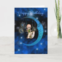 Happy Birthday Blue Moon Fairy stars and sky