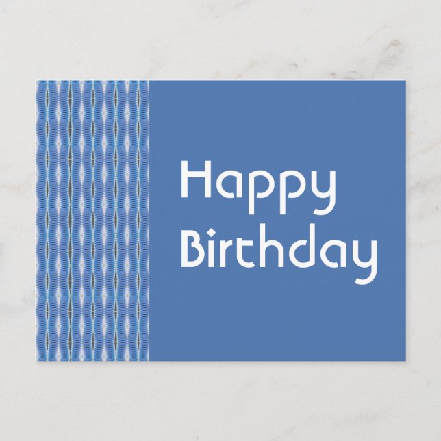 Happy Birthday blue pattern Postcard (Front)