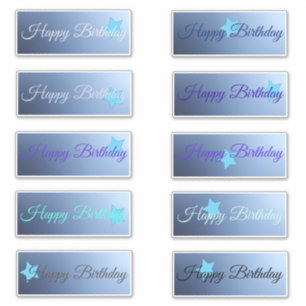 Happy Birthday Blue Star Stickers
