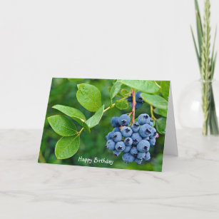 happy birthday blueberry bunch on bush card