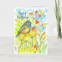 Happy Birthday Bluebird Autumn Season