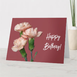 Happy Birthday blush pink flowers by Berglind  Card