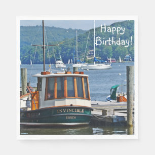 Happy Birthday Boat Napkin