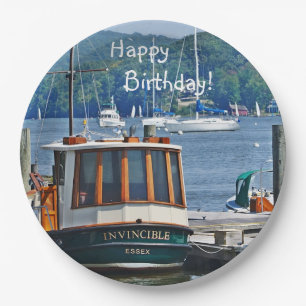 Happy Birthday Boat Paper Plate