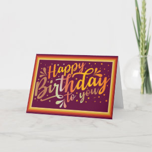 Happy Birthday boho retro colours Card
