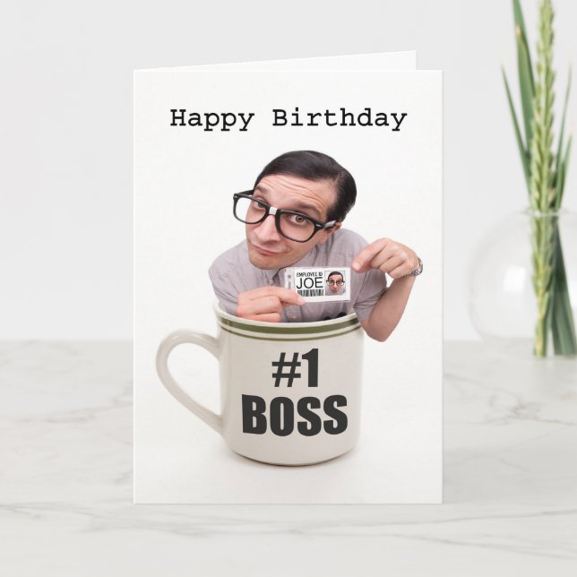 Happy Birthday Boss Cup of Joe Card (Front)