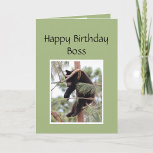 Happy Birthday Boss Funny Bear Animal Card