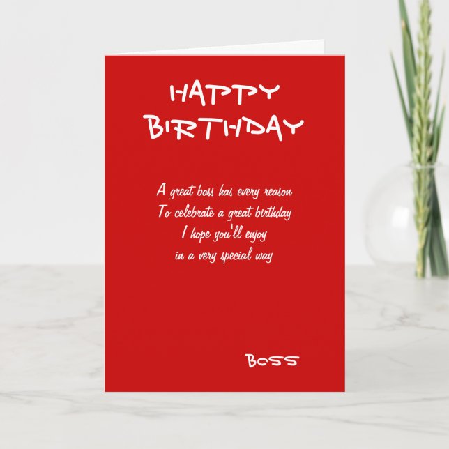 Happy birthday boss greeting cards (Front)