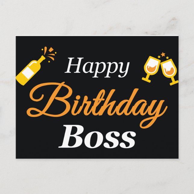 Happy Birthday Boss Postcard (Front)