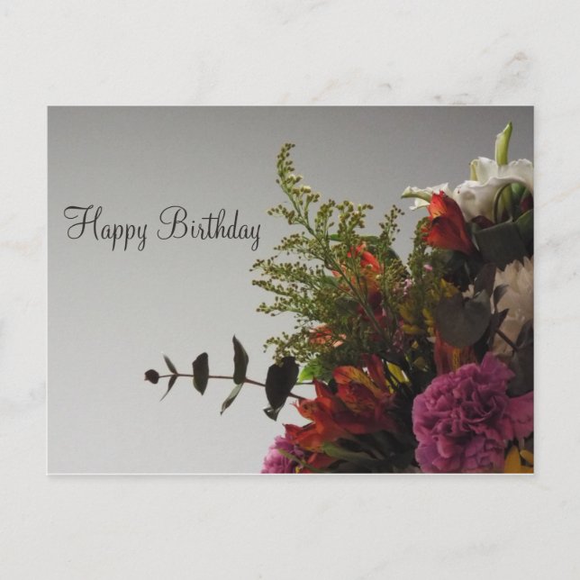 Happy Birthday Bouquet Postcard (Front)