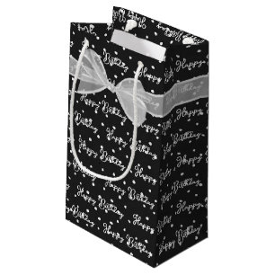 Happy Birthday Bow On Polka Dots Small Gift Bag