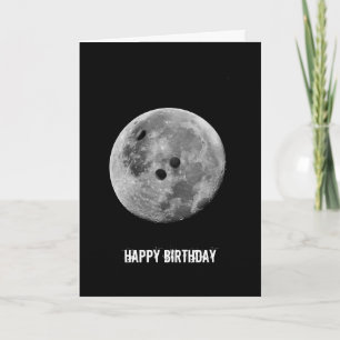 Happy Birthday Bowler Bowling Moon Funny Card