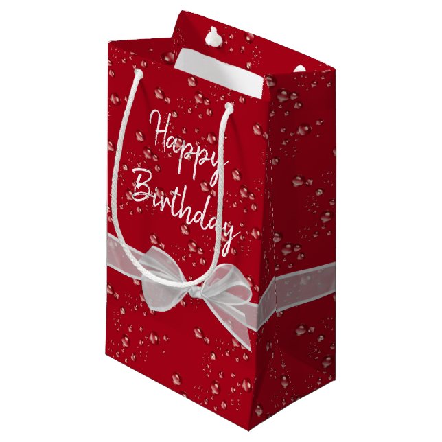 Happy Birthday Bows and Bubbles Small Gift Bag (Front Angled)