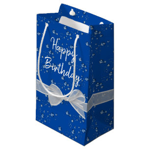 Happy Birthday Bows and Bubbles   Small Gift Bag