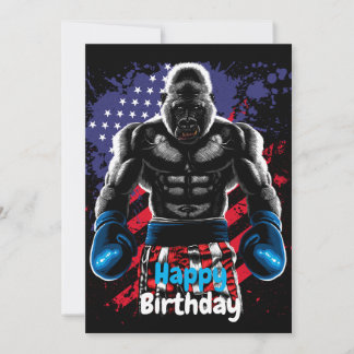 Happy Birthday boxer gorilla Invitation