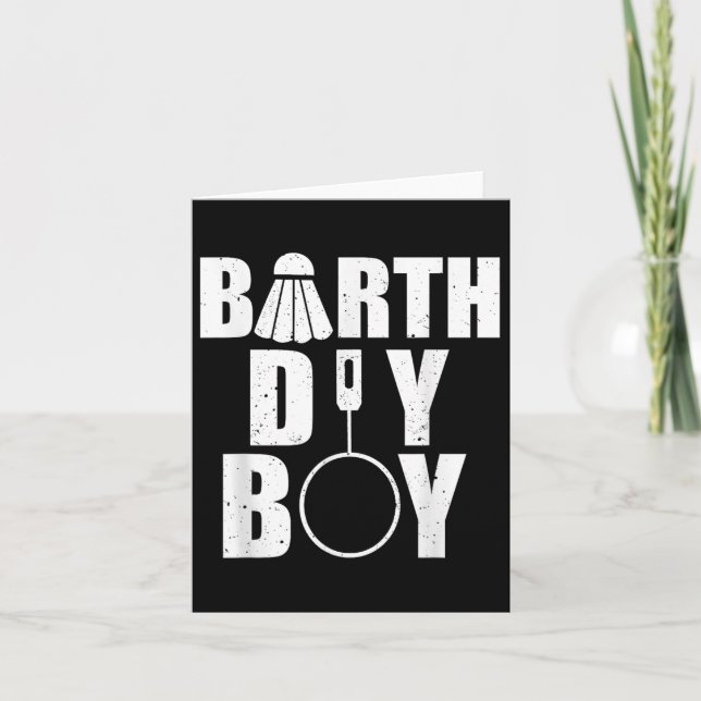 Happy Birthday Boy Badminton Player Shuttle Birthd Card (Front)