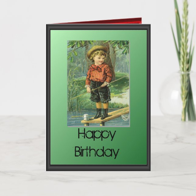 Happy Birthday - Boy by the river Card (Front)
