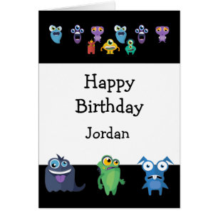 Happy Birthday Boy Girl Fun Monster Cartoons