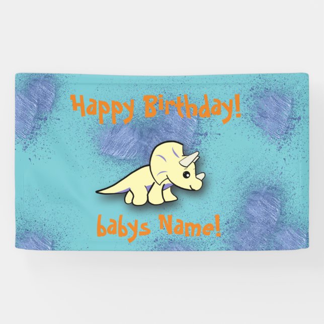 Happy Birthday Boys Dinosaur Banner (Horizontal)
