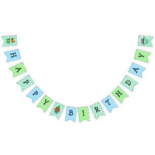 Happy Birthday Boy's Woodland Themed Bunting Flags