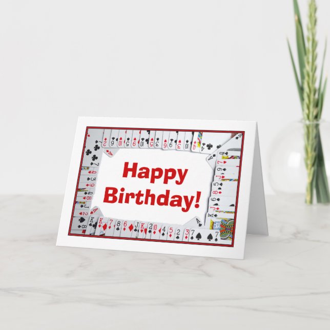 Happy Birthday bridge card playing cards poker (Front)