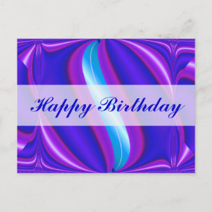 Happy Birthday bright blue Postcard