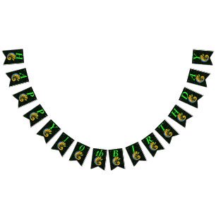 Happy Birthday Bright Colourful Lizard on Branch Bunting Flags