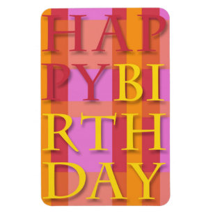 Happy Birthday Bright Text Premium Flexi Magnet