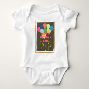 Happy Birthday Bro Art Print Baby Bodysuit