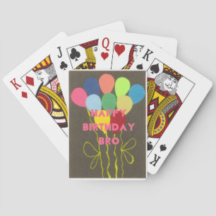 Happy Birthday Bro Art Print Playing Cards