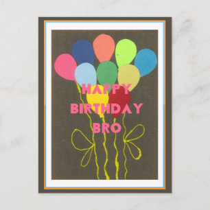 Happy Birthday Bro Art Print Postcard