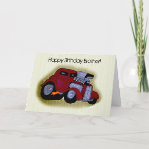 Happy Birthday Brother Car Greeting Card