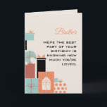 Happy Birthday Brother Card<br><div class="desc">This happy birthday design is perfect for a dad, brother, uncle, friend, or boss. Say happy birthday in style with this modern and simple design.</div>