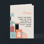 Happy Birthday Brother Card<br><div class="desc">This happy birthday design is perfect for a dad, brother, uncle, friend, or boss. Say happy birthday in style with this modern and simple design.</div>