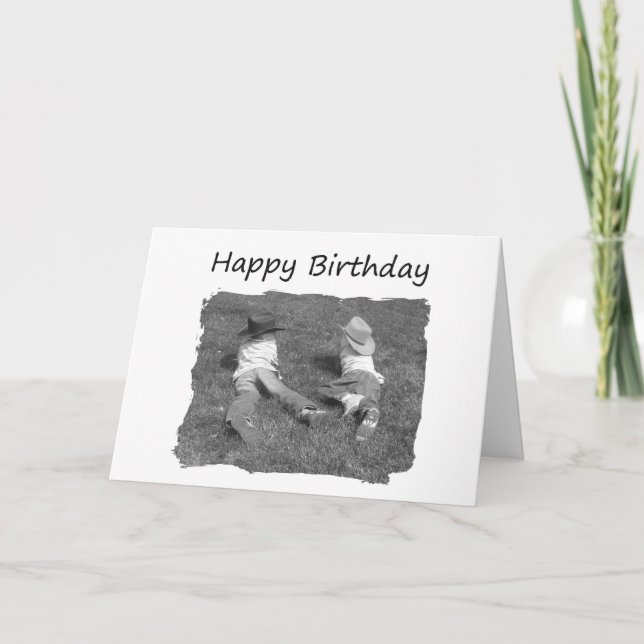 Happy Birthday Brother - Cowboys Card (Front)