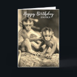 Happy Birthday Brother Cute Monkeys Birthday Card<br><div class="desc">Happy Birthday Brother Cute Monkeys Birthday</div>