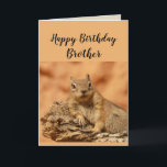 Happy Birthday Brother Funny Squirrel Humour Card<br><div class="desc">Funny Birthday card for the Brother worried about getting older or over the hill   with a cute relaxing,  chill squirrel cute animal.
Inside Verse: 
Don't worry about getting older... 
It's not a problem until you can't find your nuts.</div>