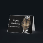 Happy Birthday Brother-in-Law Wild Grey Wolf Head Card<br><div class="desc">Happy Birthday Custom Name Wild Grey Wolf Head</div>