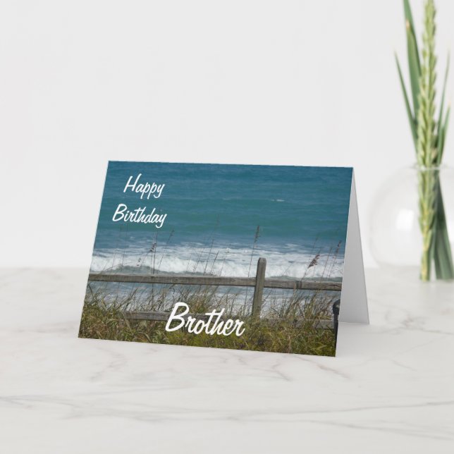 Happy Birthday Brother-Ocean Waves Card (Front)