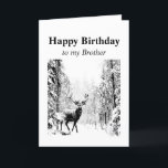 Happy Birthday Brother Vintage Stag, Deer Card<br><div class="desc">Happy Birthday Brother  Vintage Stag,  Deer Animal,  Wildlife,  Nature</div>