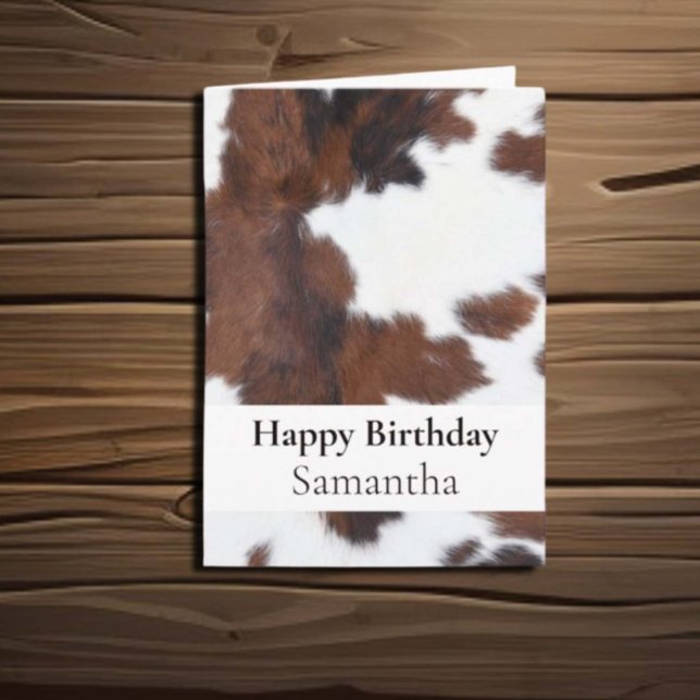 HAPPY BIRTHDAY BROWN COWHIDE  CARD (Creator Uploaded)