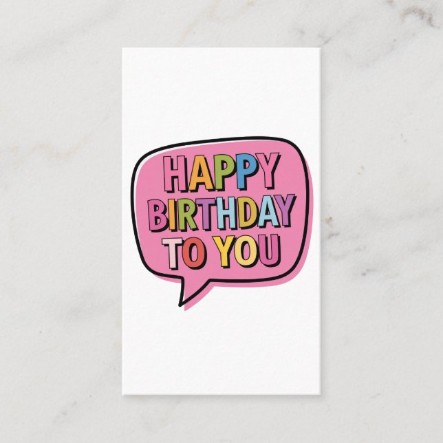 Happy Birthday Bubble Business Card (Front)