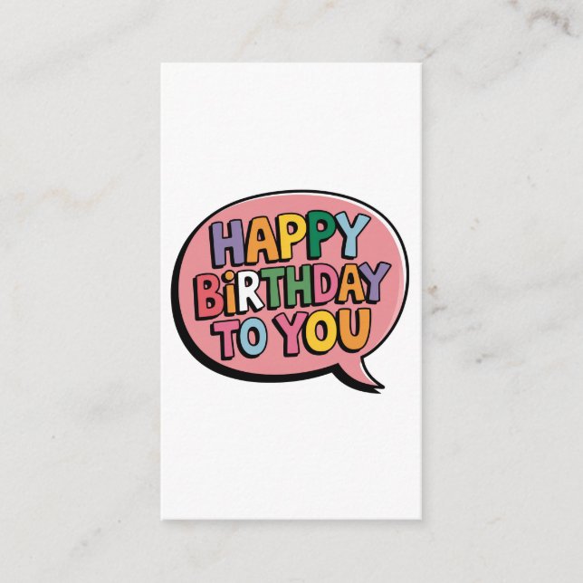 Happy Birthday Bubble Enclosure Card (Front)