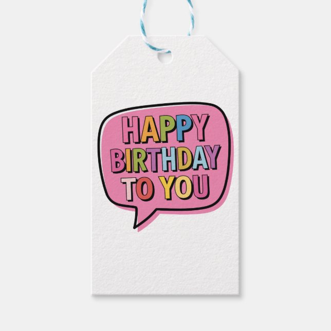 Happy Birthday Bubble Gift Tags (Front)