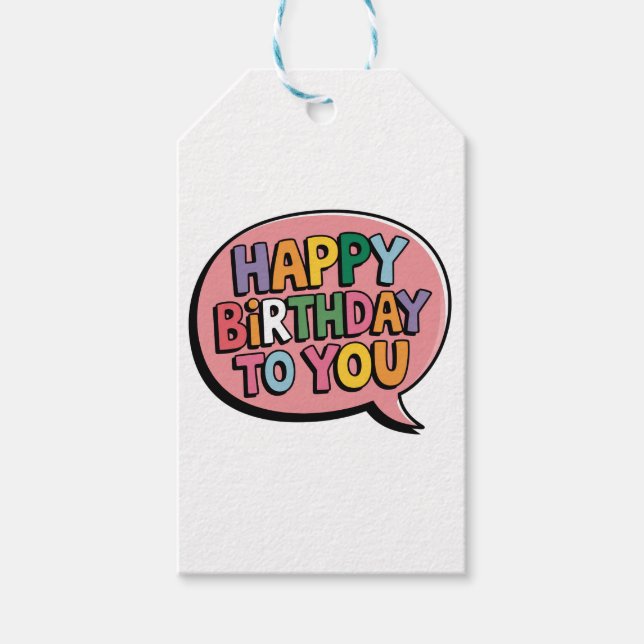 Happy Birthday Bubble Gift Tags (Front)