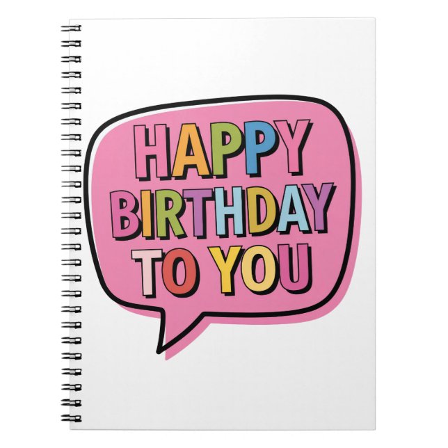 Happy Birthday Bubble Notebook (Front)