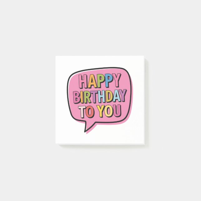 Happy Birthday Bubble Post-it Notes (Front)