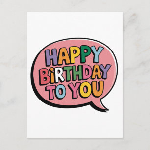 Happy Birthday Bubble Postcard